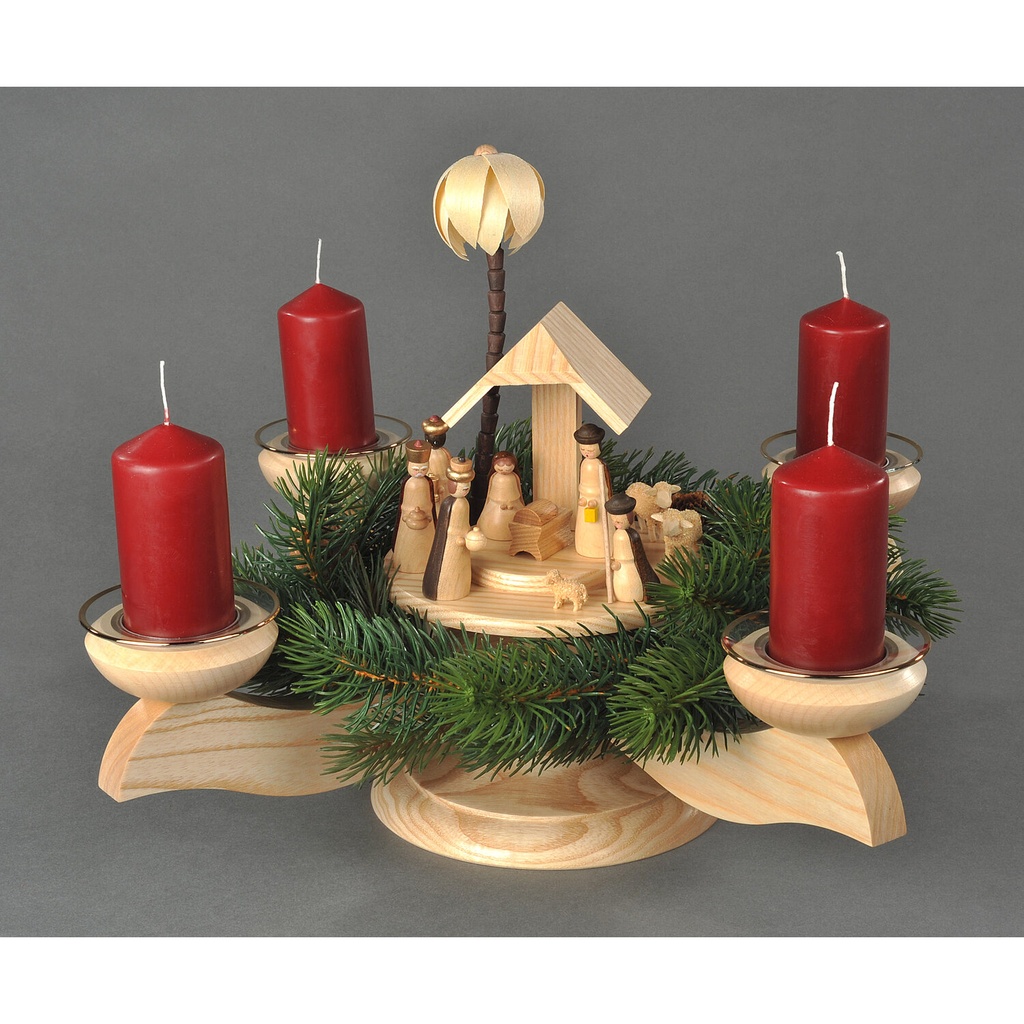 Adventsleuchter, natur - Christi Geburt