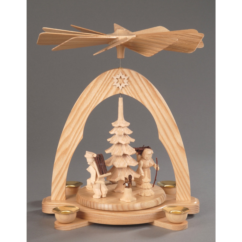 Pyramide, natur - geschnitzte Waldleute